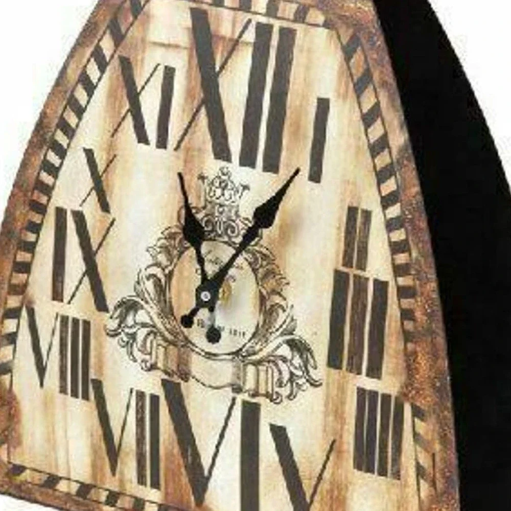 Manual Woodworkers Kettle Bell Clock Metal Wall Mantel Desk Shelf 9x12.7